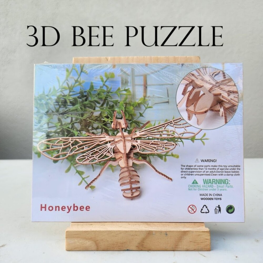 NEW 3D Wooden Bee Honeybee Puzzle Insect Animal Model Kit STEM Crafts DIY Brain